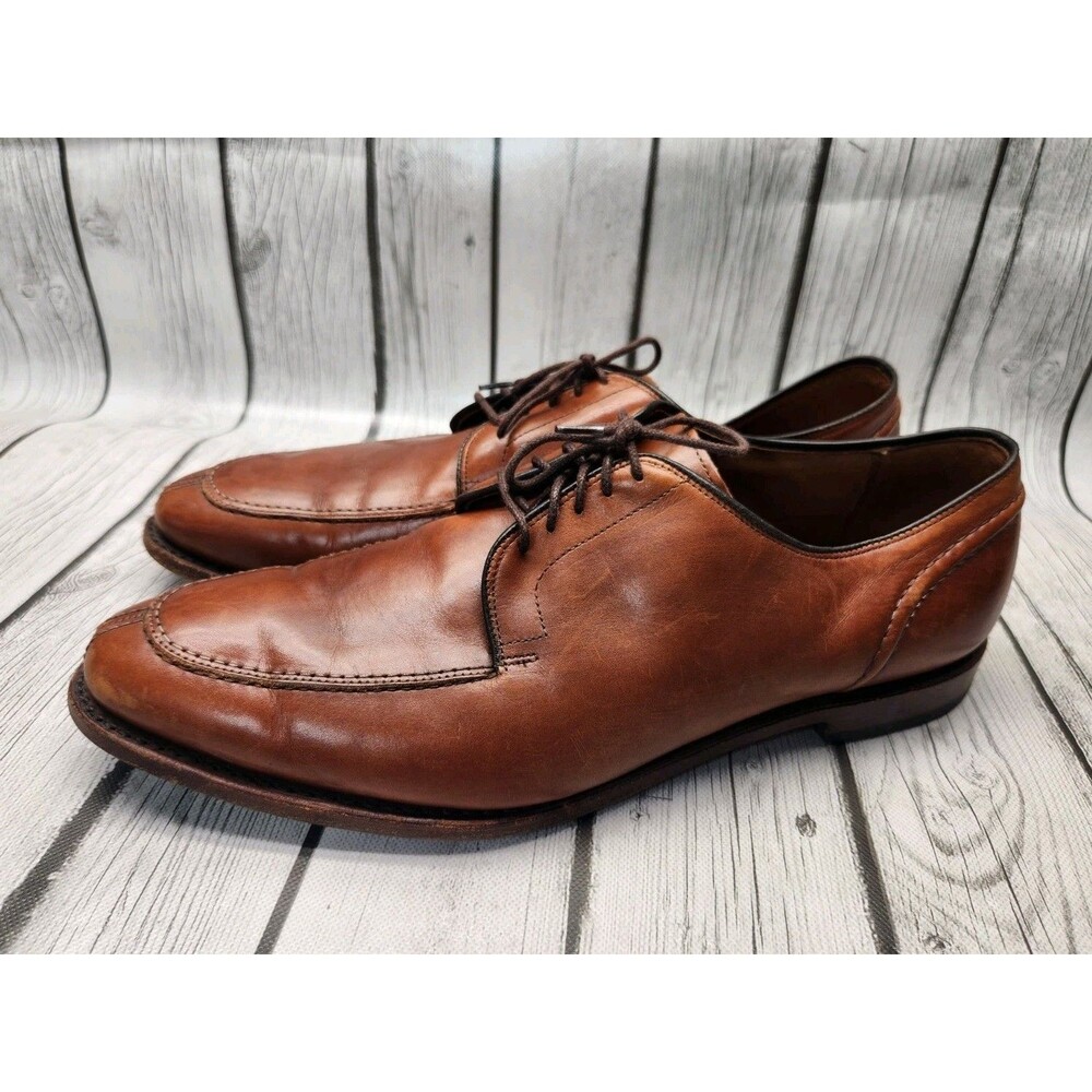 Allen Edmonds LaSalle Mens 14 D Derby Dress Shoes Split Toe Chilli Brown Leather